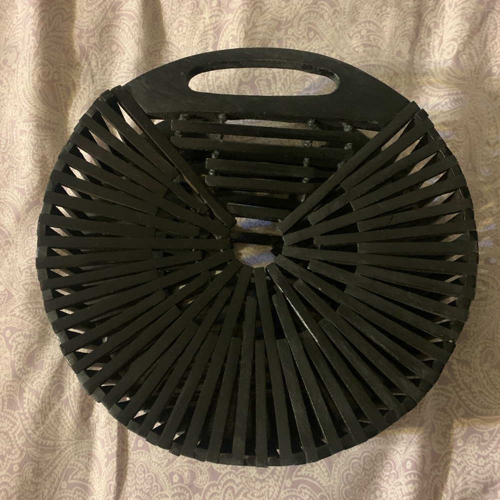 Black Wooden Purse